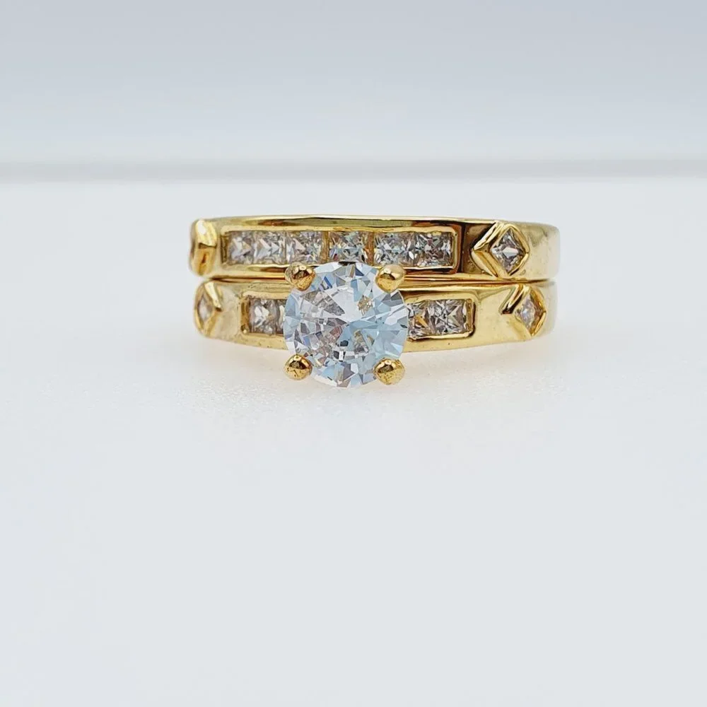 ✨ Pieces Cubic Zirconia Stylish Wedding Couple Ring, FB16FA1019 - Picture 5 of 5